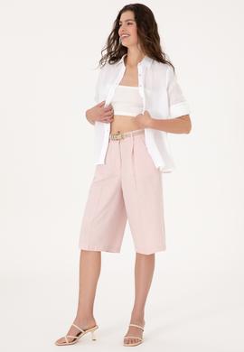 Kadın Pudra Dokuma Şort - 50300605026