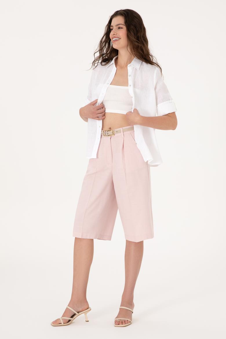 Kadın Pudra Dokuma Şort - 50300605026