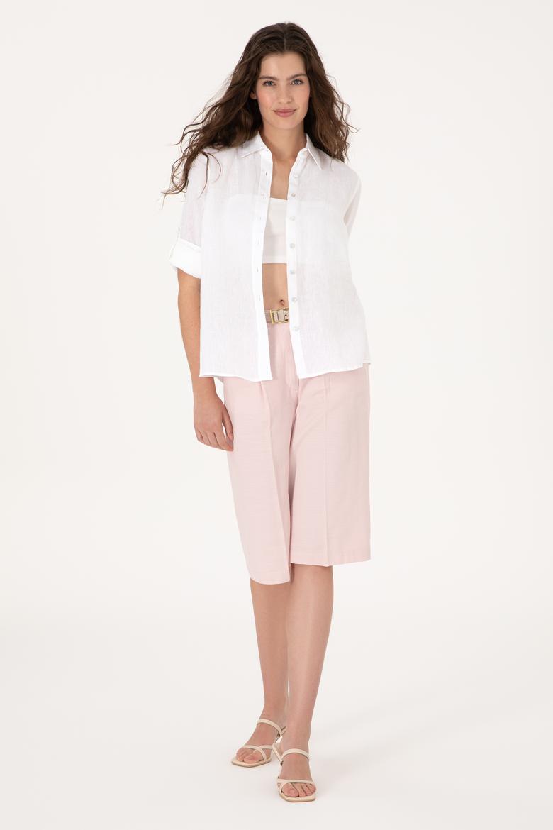 Kadın Pudra Dokuma Şort