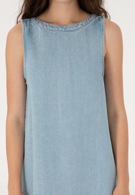 Kadın Açık Mavi Mini Boy Jean Elbise - 50304312001