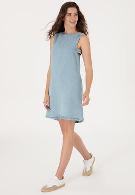 Kadın Açık Mavi Mini Boy Jean Elbise - 50304312001