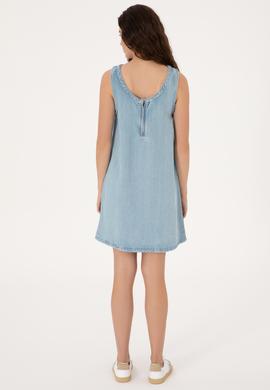 Kadın Açık Mavi Mini Boy Jean Elbise - 50304312001