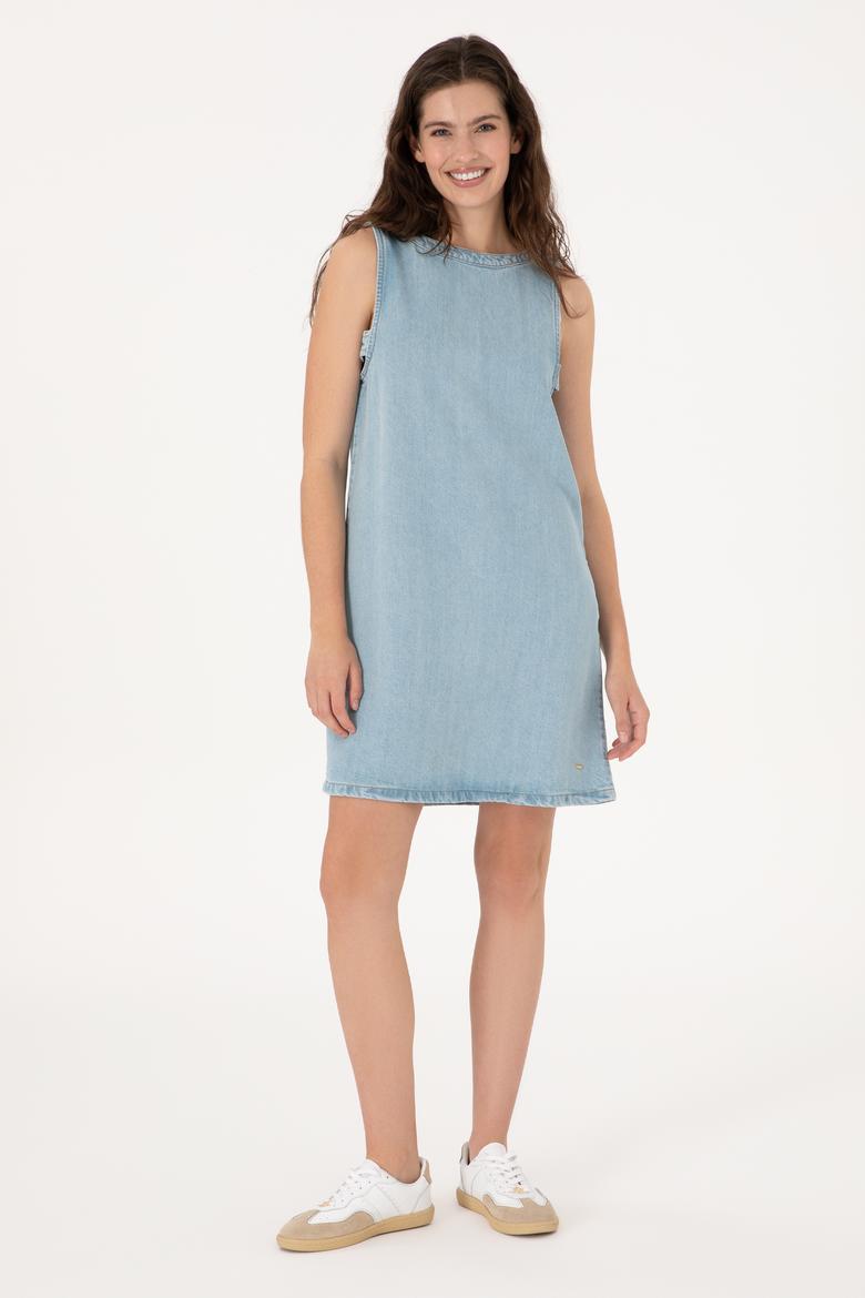 Kadın Açık Mavi Mini Boy Jean Elbise - 50304312001