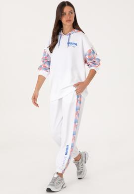 Kadın Beyaz Modal Karışımlı Kapüşonlu Sweatshırt - 50300694004