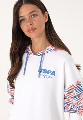 Kadın Beyaz Modal Karışımlı Kapüşonlu Sweatshırt - 50300694004