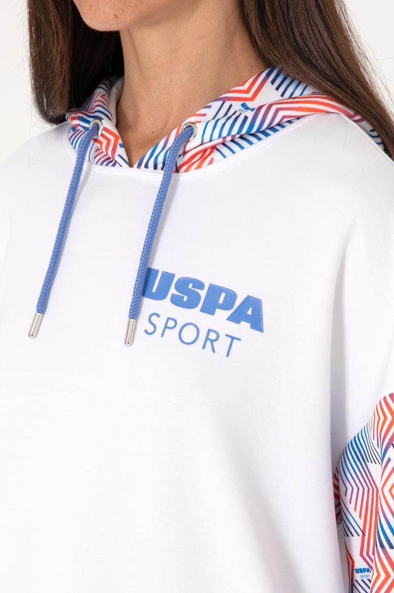 Kadın Beyaz Modal Karışımlı Kapüşonlu Sweatshırt