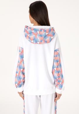 Kadın Beyaz Modal Karışımlı Kapüşonlu Sweatshırt - 50300694004