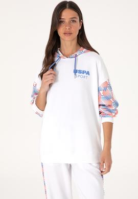 Kadın Beyaz Modal Karışımlı Kapüşonlu Sweatshırt - 50300694004