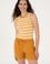 Kadın Turuncu Çizgili Kolsuz Bisiklet Yaka Tişört