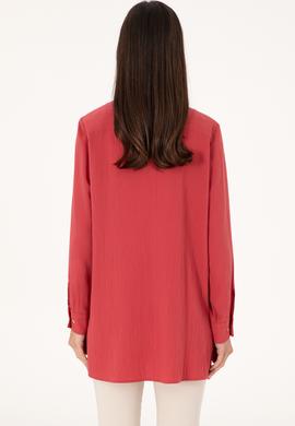 Kadın Vişne Uzun Kollu Tunik Gömlek - 50307672018