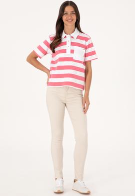 Kadın Pembe Cepli Polo Yaka Tişört - 50306713015