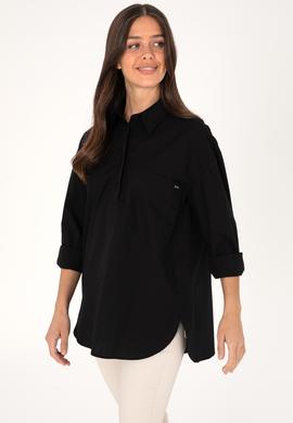 Kadın Siyah Uzun Kollu Gömlek - 50307666021