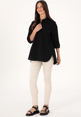 Kadın Siyah Uzun Kollu Gömlek - 50307666021