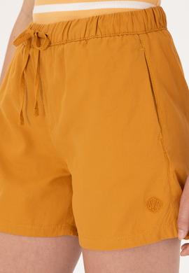 Kadın Hardal Dokuma Şort - 50300653029