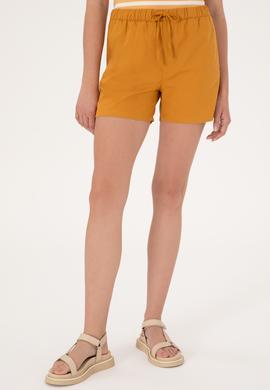 Kadın Hardal Dokuma Şort - 50300653029