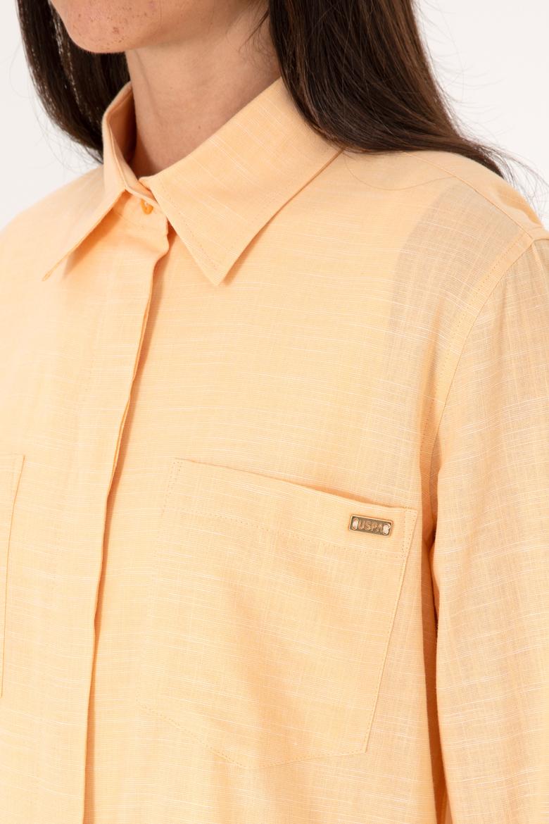 Kadın Turuncu Uzun Kollu Tunik Gömlek - 50306406019