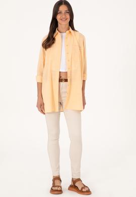 Kadın Turuncu Uzun Kollu Tunik Gömlek - 50306406019