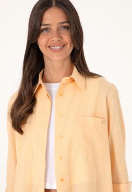 Kadın Turuncu Uzun Kollu Tunik Gömlek - 50306406019