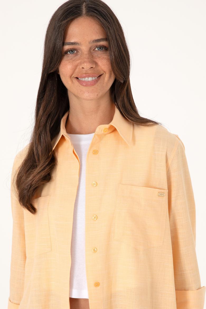 Kadın Turuncu Uzun Kollu Tunik Gömlek - 50306406019