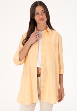 Kadın Turuncu Uzun Kollu Tunik Gömlek - 50306406019