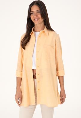 Kadın Turuncu Uzun Kollu Tunik Gömlek - 50306406019
