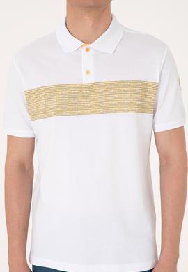 Erkek Regular Fit Polo Yaka Beyaz Tişört - 50306812007