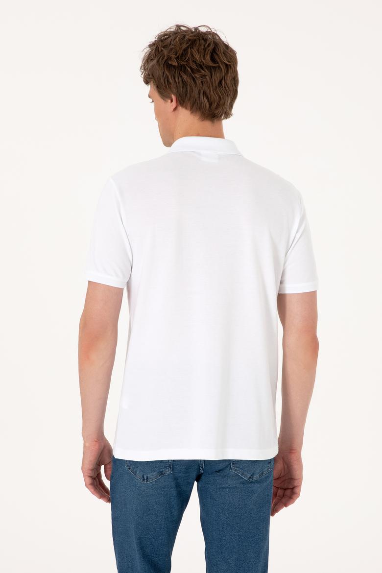 Erkek Regular Fit Polo Yaka Beyaz Tişört - 50306812007