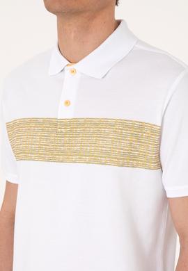 Erkek Regular Fit Polo Yaka Beyaz Tişört - 50306812007