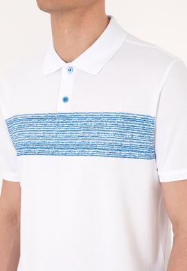 Erkek Regular Fit Polo Yaka Beyaz Tişört - 50306812013