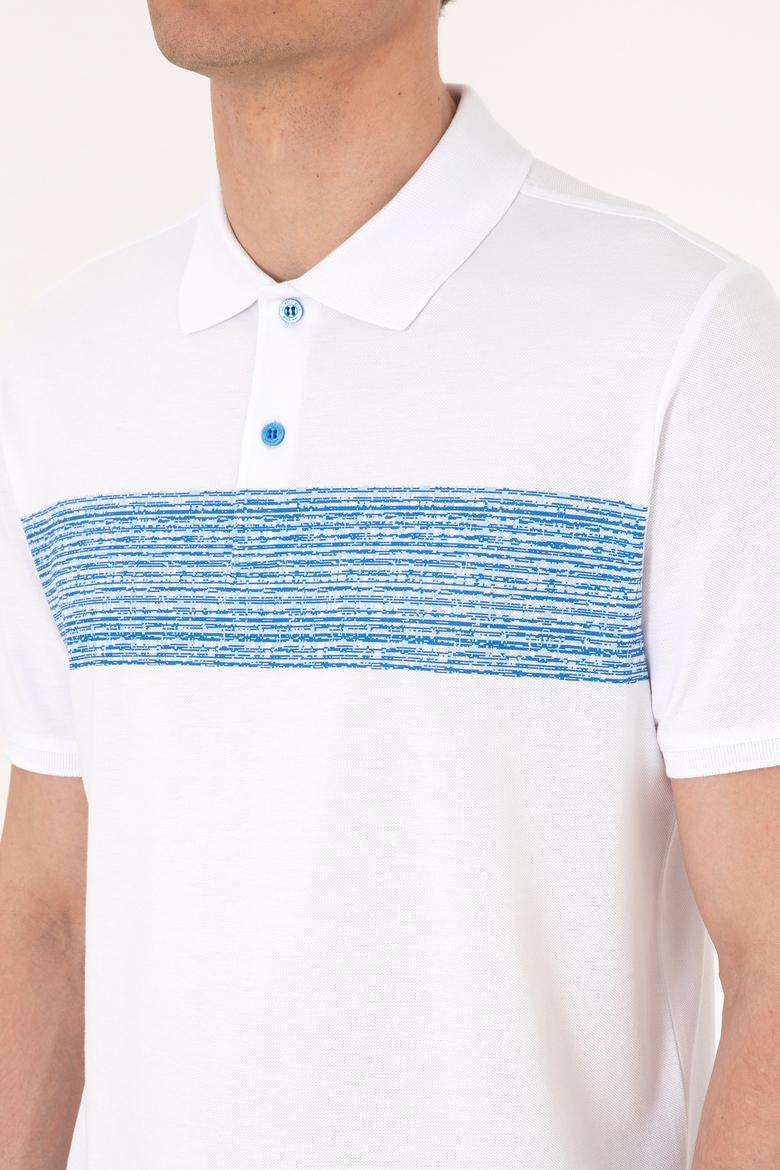 Erkek Regular Fit Polo Yaka Beyaz Tişört - 50306812013