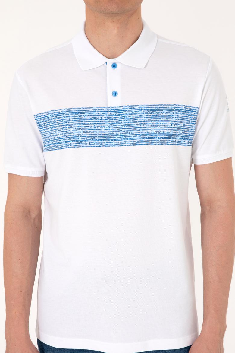 Erkek Regular Fit Polo Yaka Beyaz Tişört - 50306812013