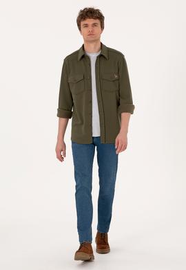 Erkek Haki Örme Gömlek - 50316673026