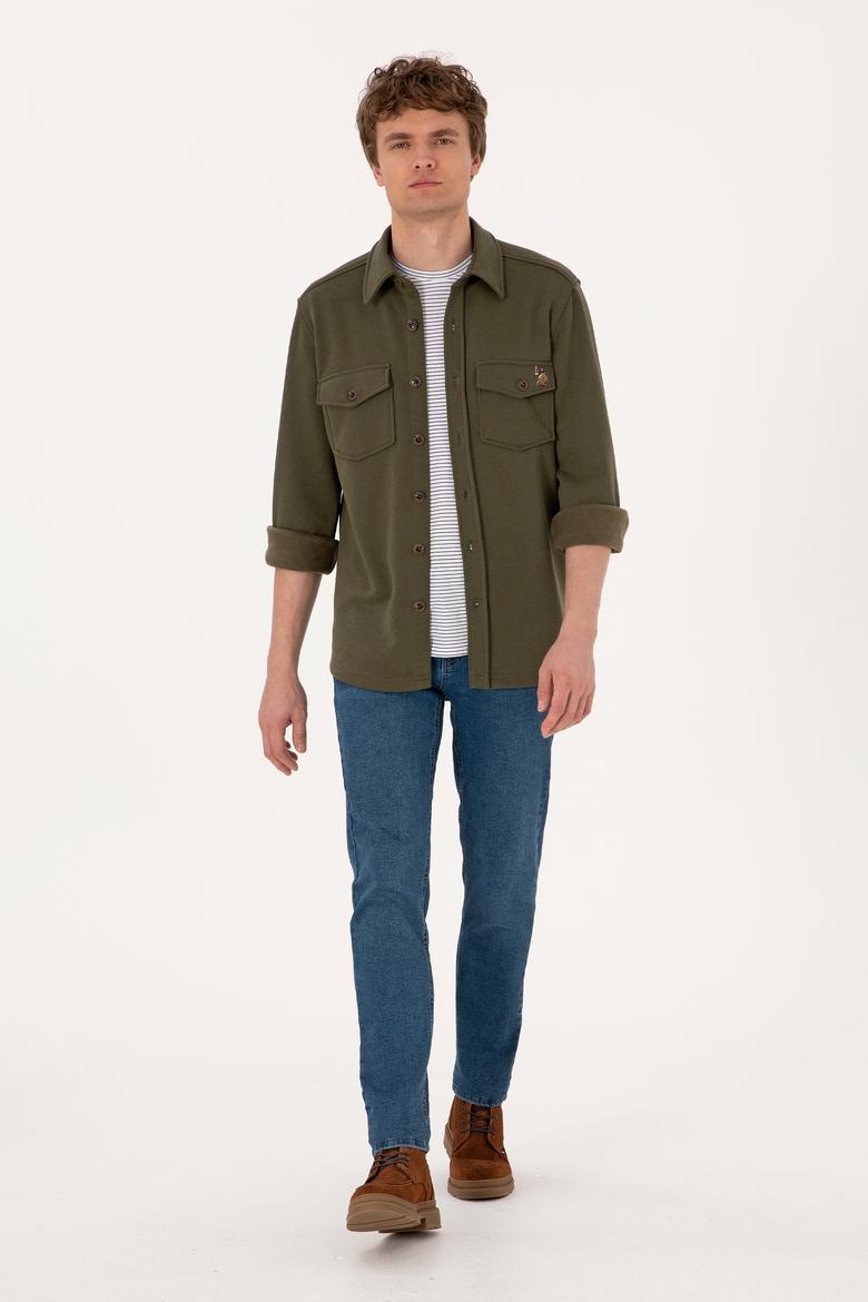Erkek Haki Örme Gömlek - 50316673026
