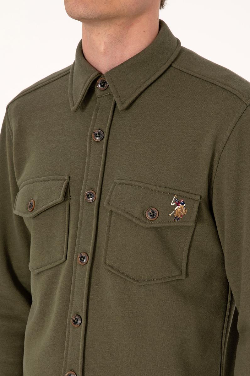 Erkek Haki Örme Gömlek