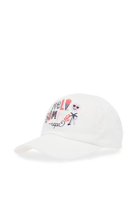 Kız Çocuk Krem Renkli Slogan Baskılı Baskılı Şapka - 50312276002