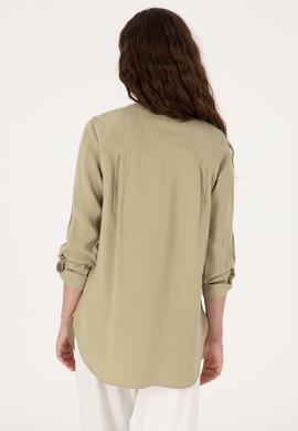 Kadın Koyu Haki Uzun Kollu Gömlek - 50299571004