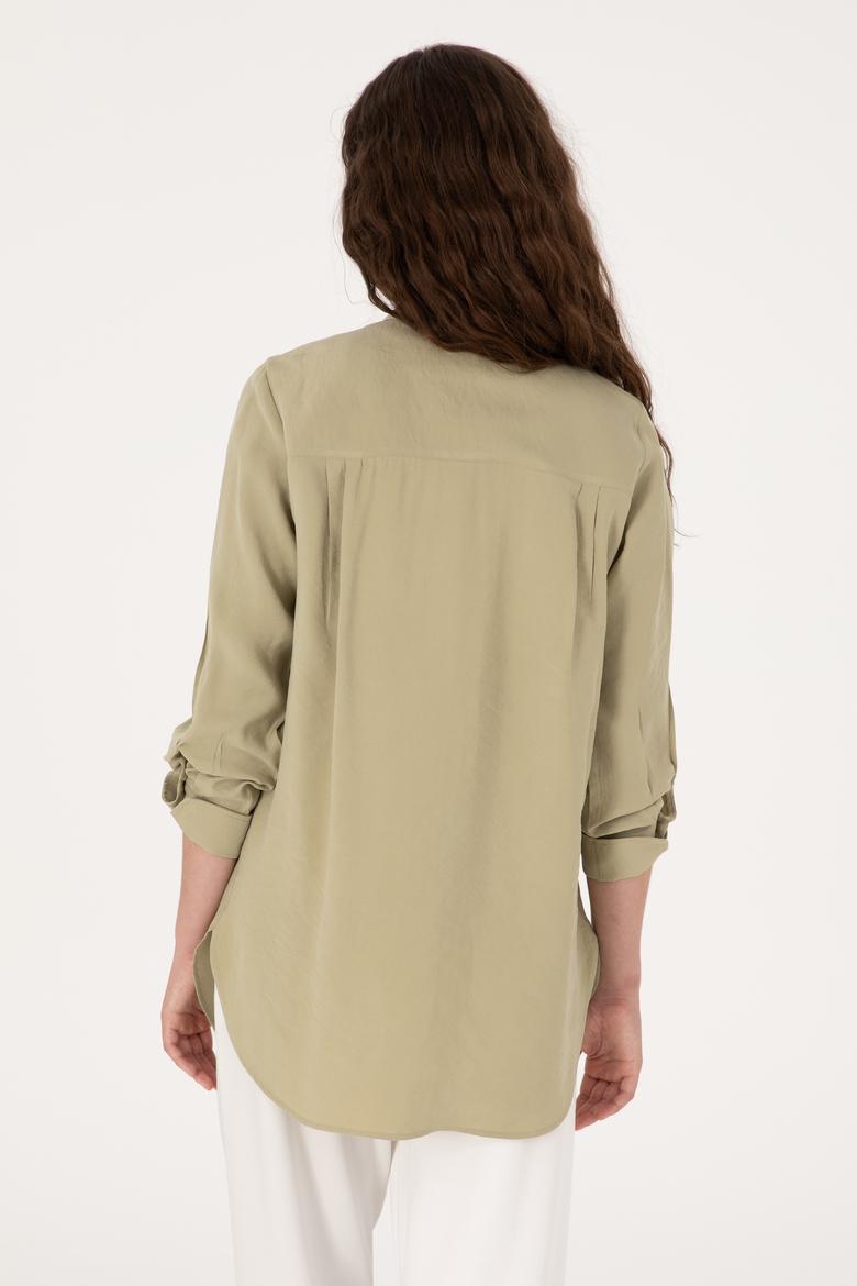 Kadın Koyu Haki Uzun Kollu Gömlek - 50299571004