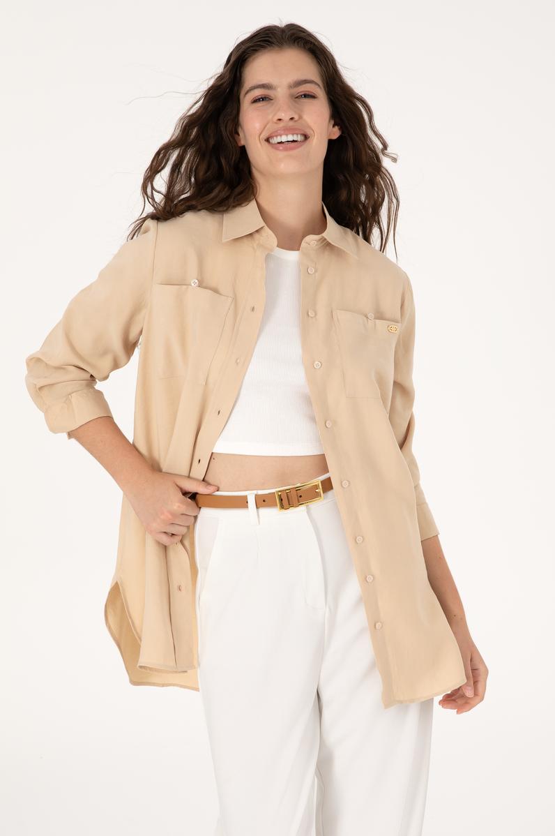 Kadın Taş Uzun Kollu Gömlek