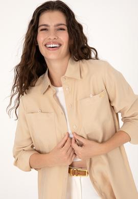 Kadın Taş Uzun Kollu Gömlek - 50299571012