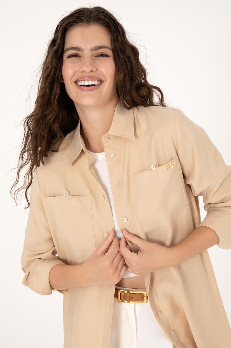 Kadın Taş Uzun Kollu Gömlek