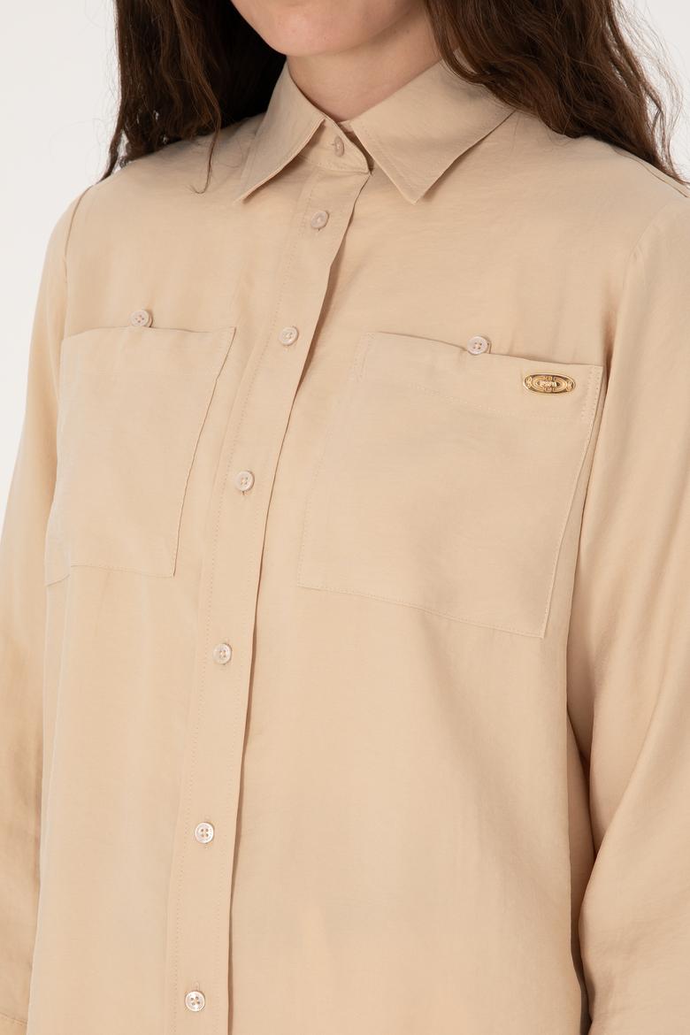 Kadın Taş Uzun Kollu Gömlek - 50299571012