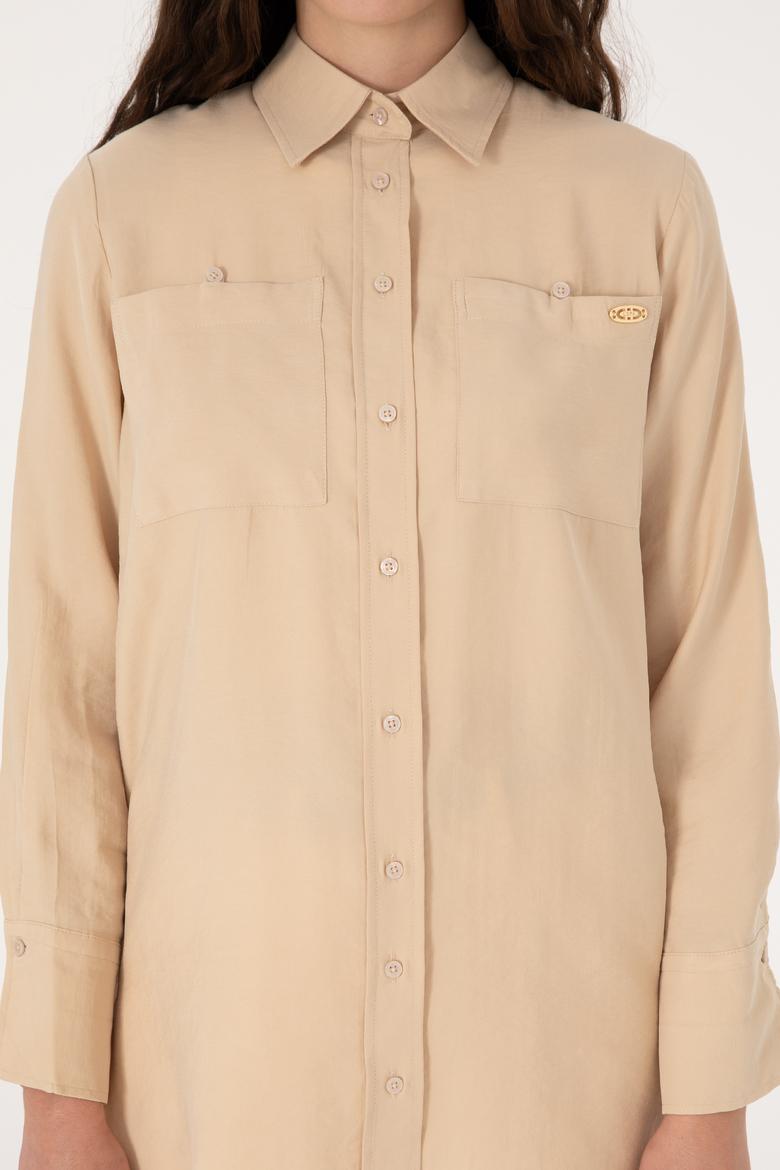 Kadın Taş Uzun Kollu Gömlek - 50299571012