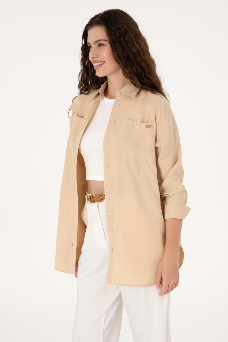 Kadın Taş Uzun Kollu Gömlek - 50299571012