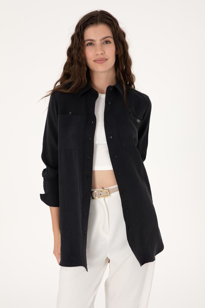 Kadın Siyah Uzun Kollu Gömlek
