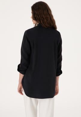 Kadın Siyah Uzun Kollu Gömlek - 50299571020