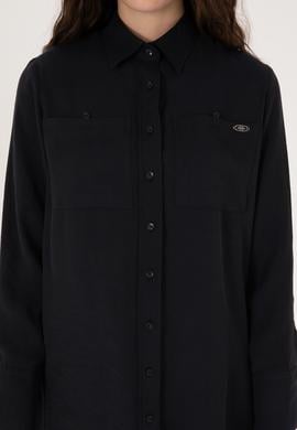 Kadın Siyah Uzun Kollu Gömlek - 50299571020