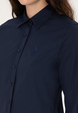 Kadın Lacivert Uzun Kollu Basic Gömlek - 50298091019