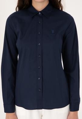 Kadın Lacivert Uzun Kollu Basic Gömlek - 50298091019