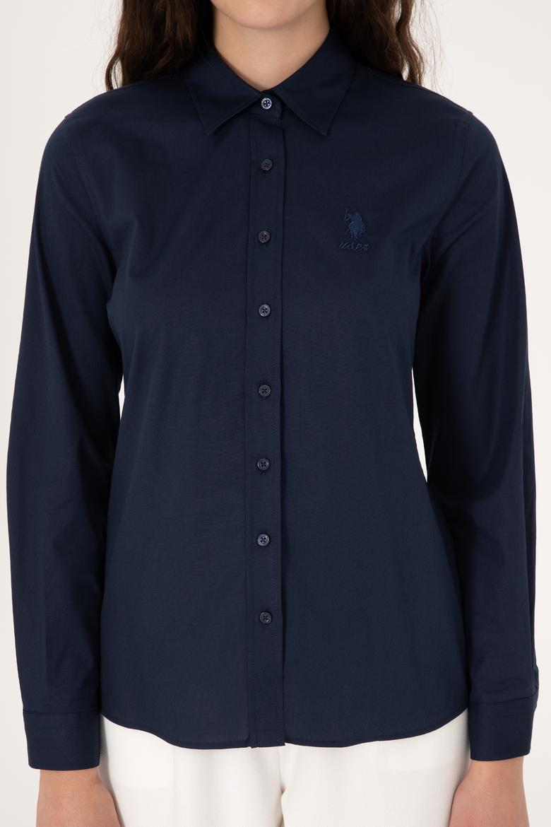 Kadın Lacivert Uzun Kollu Basic Gömlek - 50298091019