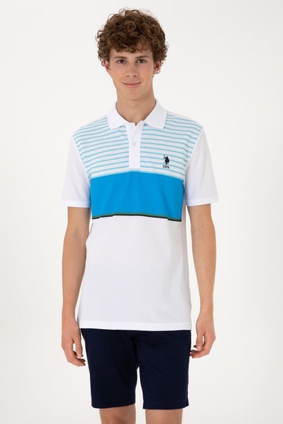Erkek Regular Fit Polo Yaka Turkuaz Tişört